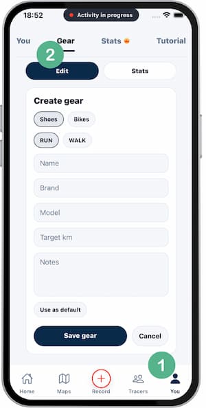 Gear list and item management