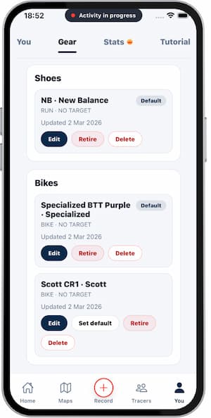 Assign gear to activity