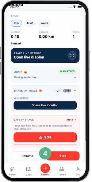 Activity summary before saving