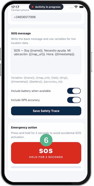 Safety Trace SOS screen screenshot 3