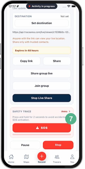 Safety Trace SOS screen screenshot 4