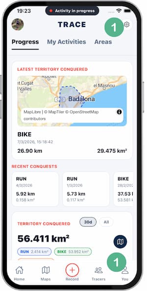 Strava section inside Settings/You