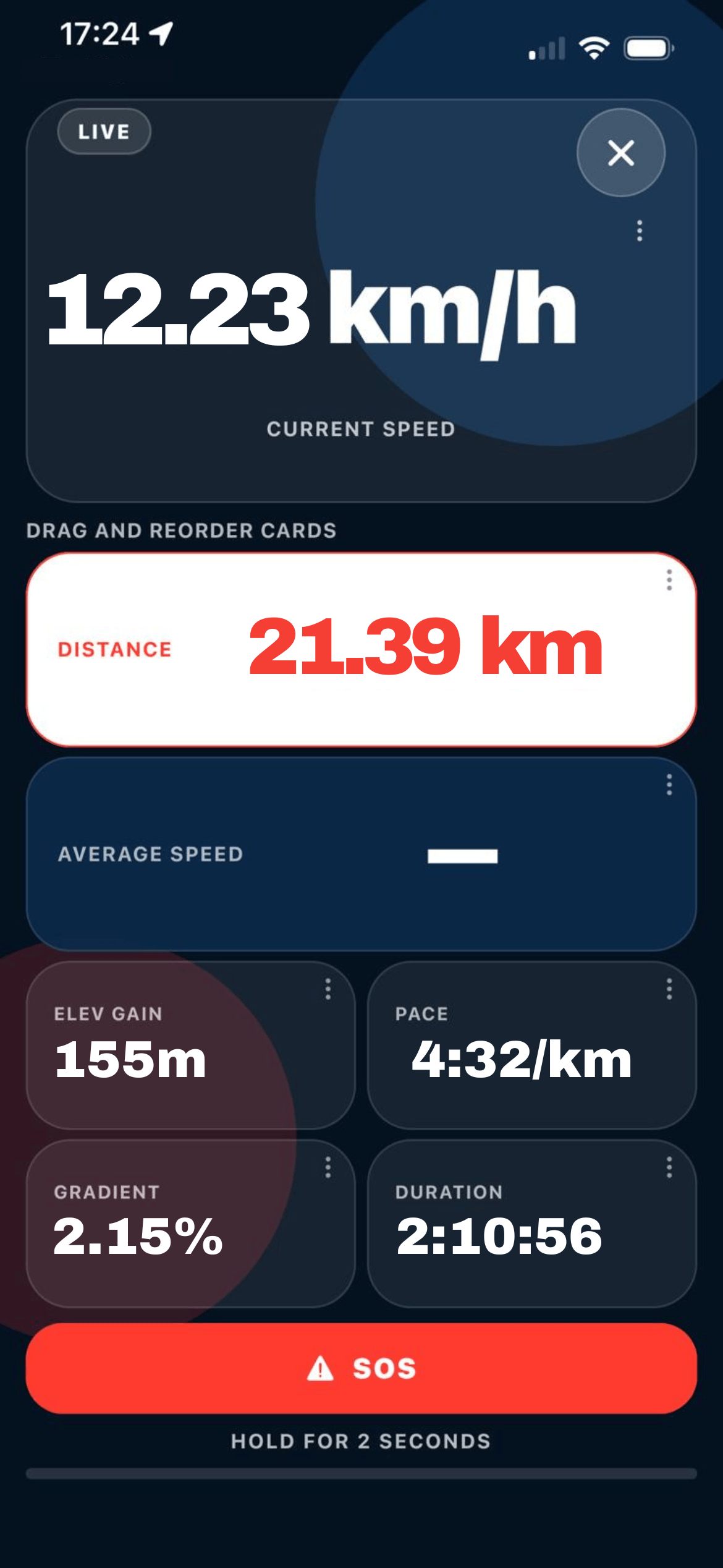 Trace activity dashboard on a phone